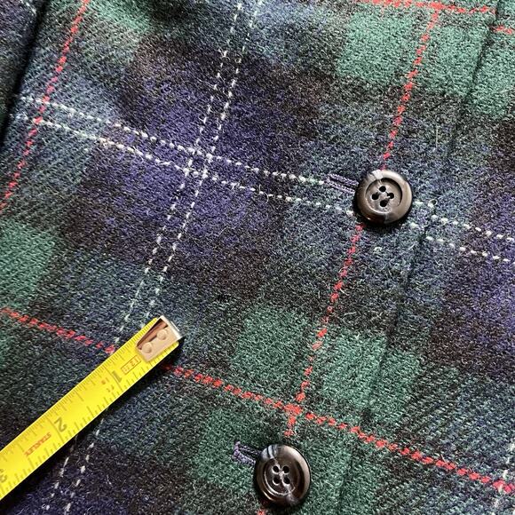 Pendleton Blazer Women 14 Black Watch Vintage Virgin Wool Green Plaid 70s Preppy - Picture 2 of 16